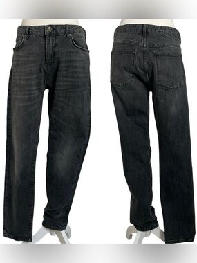 Reiss Black Denim Slim Straigjt Leg Jeans W32